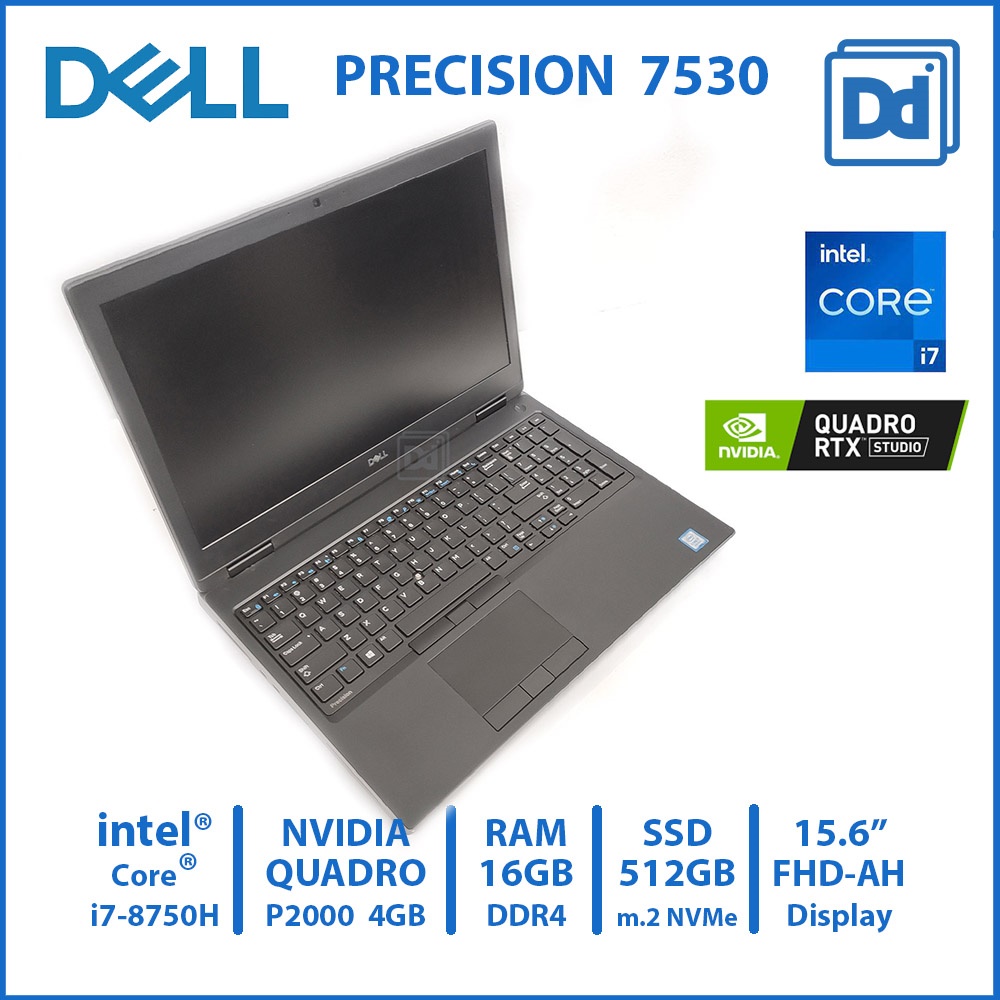 DELL PRECISION 7530 i7-8750H NVIDIA Quadro P2000 NVMe 512GB